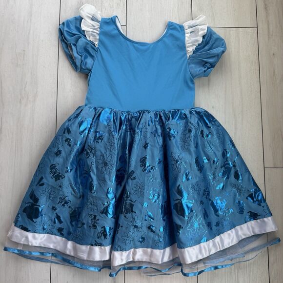Disney  Alice in Wonderland Girls Costume Dress Size 9/10 - Blue & White - Picture 8 of 8